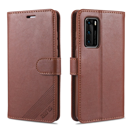 For Huawei P40 / P40 Pro AZNS Sheepskin Texture Horizontal Flip Leather Case with Holder & Card Slots & Wallet(Brown) - Huawei Cases by AZNS | Online Shopping UK | buy2fix