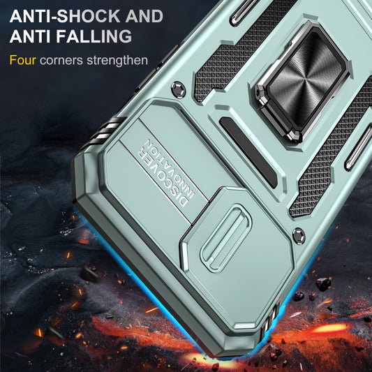 For iPhone 15 Pro Armor PC + TPU Camera Shield Phone Case(Alpine Green) - iPhone 15 Pro Cases by buy2fix | Online Shopping UK | buy2fix