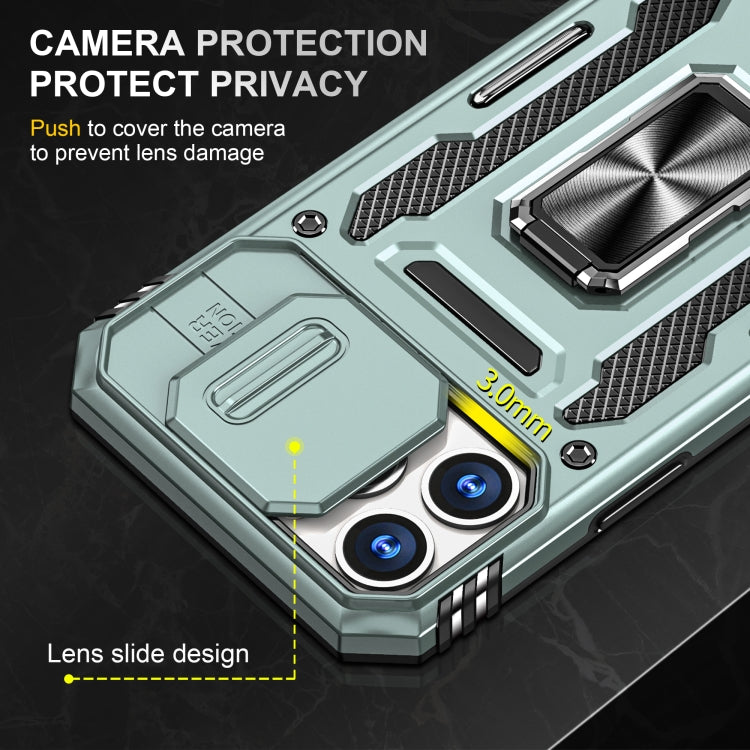 For iPhone 15 Pro Armor PC + TPU Camera Shield Phone Case(Alpine Green) - iPhone 15 Pro Cases by buy2fix | Online Shopping UK | buy2fix