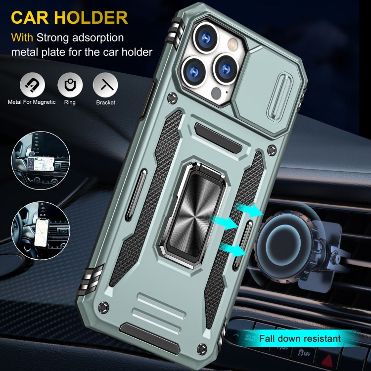 For iPhone 15 Pro Armor PC + TPU Camera Shield Phone Case(Alpine Green) - iPhone 15 Pro Cases by buy2fix | Online Shopping UK | buy2fix