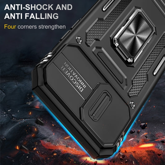 For iPhone 15 Pro Armor PC + TPU Camera Shield Phone Case(Black) - iPhone 15 Pro Cases by buy2fix | Online Shopping UK | buy2fix
