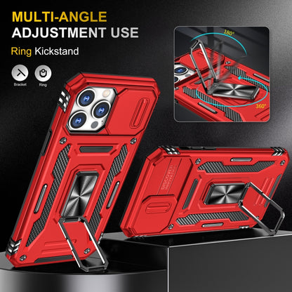 For iPhone 15 Pro Armor PC + TPU Camera Shield Phone Case(Red) - iPhone 15 Pro Cases by buy2fix | Online Shopping UK | buy2fix