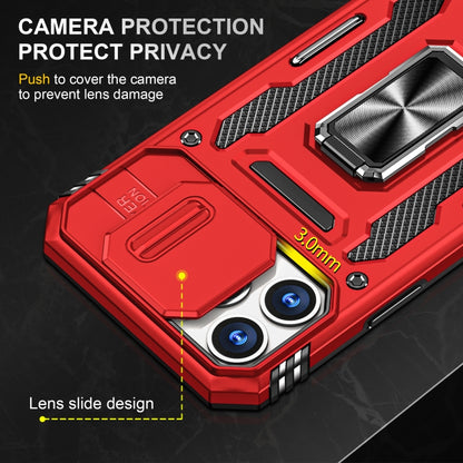 For iPhone 15 Pro Armor PC + TPU Camera Shield Phone Case(Red) - iPhone 15 Pro Cases by buy2fix | Online Shopping UK | buy2fix