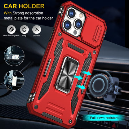 For iPhone 15 Pro Armor PC + TPU Camera Shield Phone Case(Red) - iPhone 15 Pro Cases by buy2fix | Online Shopping UK | buy2fix