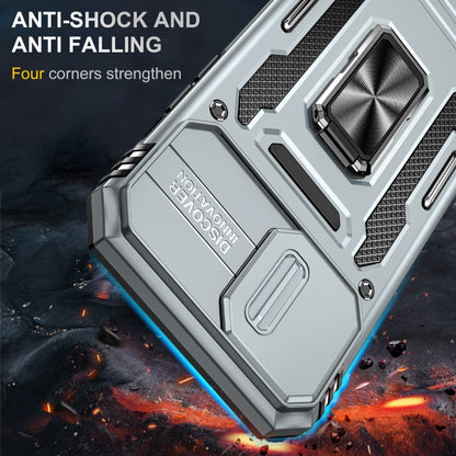 For iPhone 15 Pro Armor PC + TPU Camera Shield Phone Case(Grey) - iPhone 15 Pro Cases by buy2fix | Online Shopping UK | buy2fix
