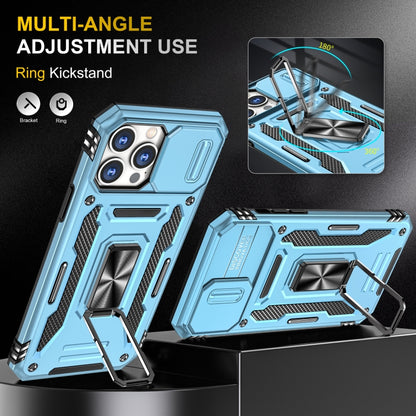 For iPhone 15 Pro Armor PC + TPU Camera Shield Phone Case(Light Blue) - iPhone 15 Pro Cases by buy2fix | Online Shopping UK | buy2fix