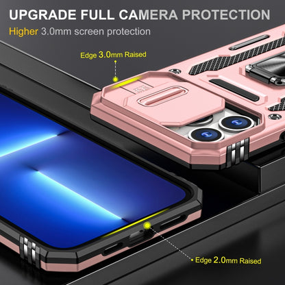 For iPhone 15 Pro Armor PC + TPU Camera Shield Phone Case(Rose Gold) - iPhone 15 Pro Cases by buy2fix | Online Shopping UK | buy2fix