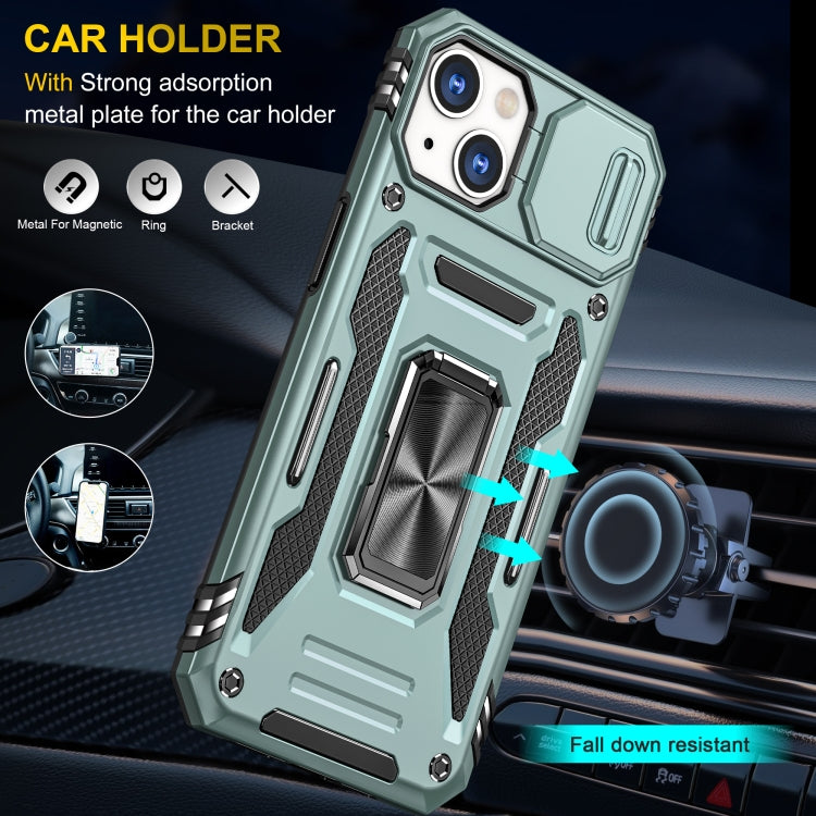 For iPhone 15 Plus Armor PC + TPU Camera Shield Phone Case(Alpine Green) - iPhone 15 Plus Cases by buy2fix | Online Shopping UK | buy2fix