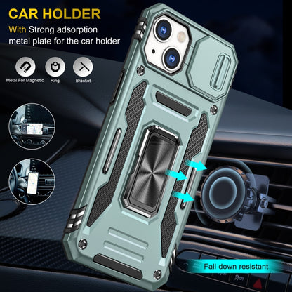 For iPhone 15 Plus Armor PC + TPU Camera Shield Phone Case(Alpine Green) - iPhone 15 Plus Cases by buy2fix | Online Shopping UK | buy2fix
