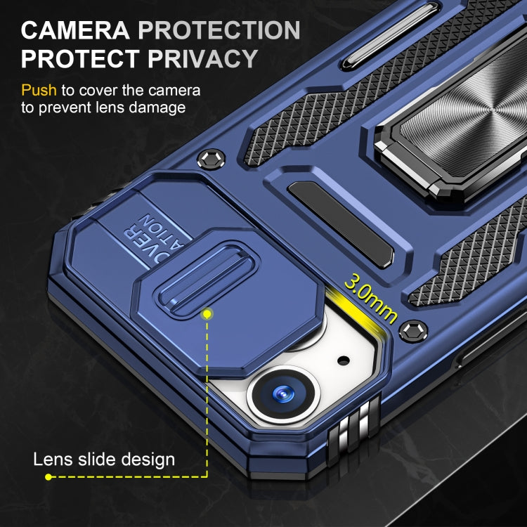 For iPhone 15 Armor PC + TPU Camera Shield Phone Case(Navy Blue) - iPhone 15 Cases by buy2fix | Online Shopping UK | buy2fix