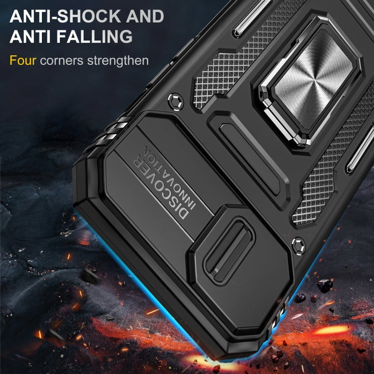 For iPhone 15 Armor PC + TPU Camera Shield Phone Case(Black) - iPhone 15 Cases by buy2fix | Online Shopping UK | buy2fix