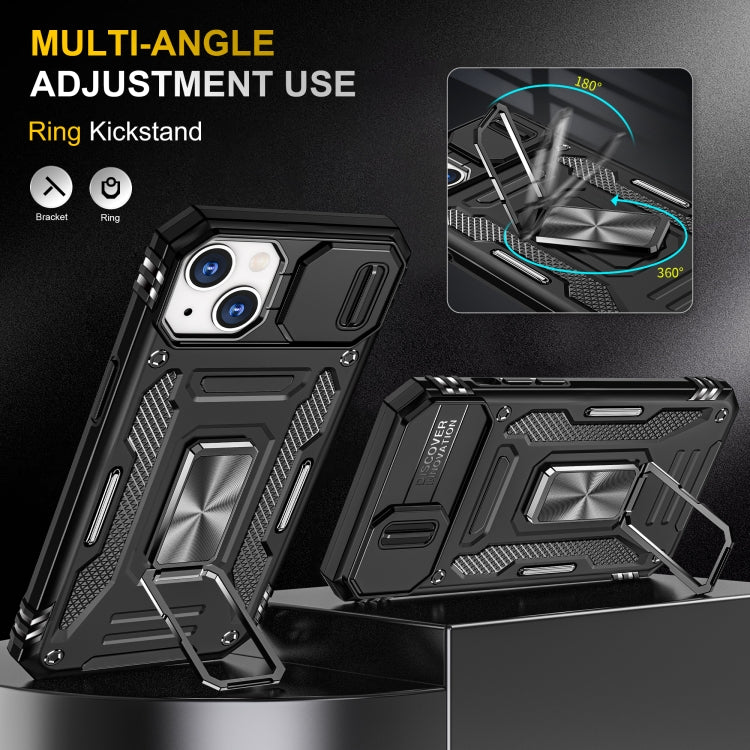 For iPhone 15 Armor PC + TPU Camera Shield Phone Case(Black) - iPhone 15 Cases by buy2fix | Online Shopping UK | buy2fix