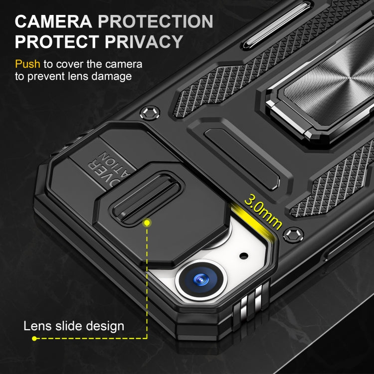 For iPhone 15 Armor PC + TPU Camera Shield Phone Case(Black) - iPhone 15 Cases by buy2fix | Online Shopping UK | buy2fix