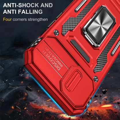 For iPhone 15 Armor PC + TPU Camera Shield Phone Case(Red) - iPhone 15 Cases by buy2fix | Online Shopping UK | buy2fix