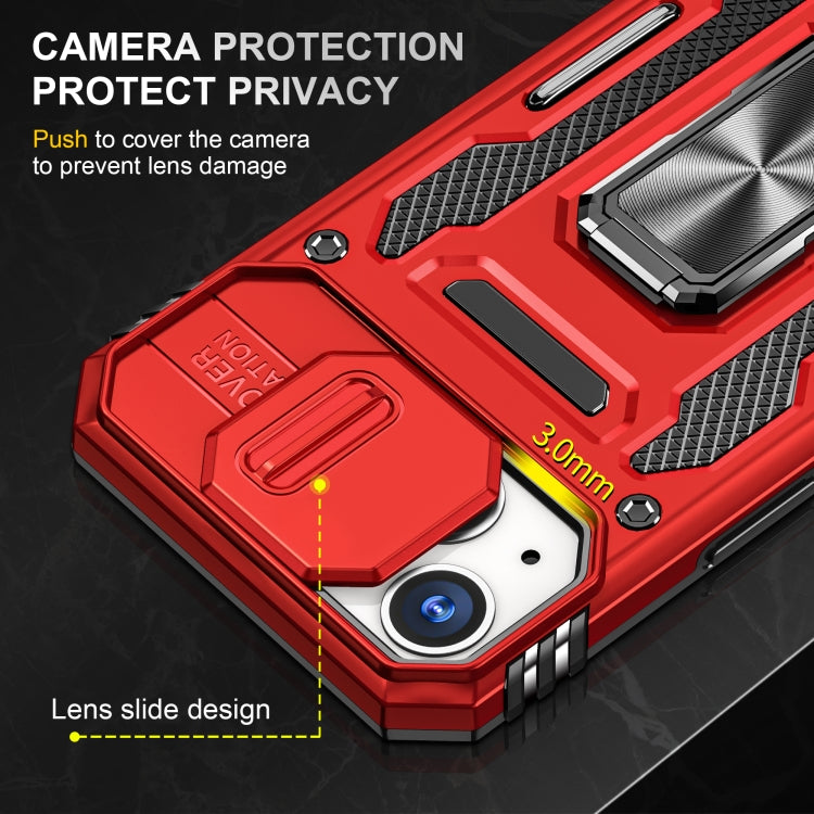 For iPhone 15 Armor PC + TPU Camera Shield Phone Case(Red) - iPhone 15 Cases by buy2fix | Online Shopping UK | buy2fix