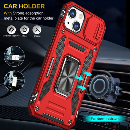 For iPhone 15 Armor PC + TPU Camera Shield Phone Case(Red) - iPhone 15 Cases by buy2fix | Online Shopping UK | buy2fix