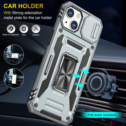 For iPhone 15 Armor PC + TPU Camera Shield Phone Case(Grey) - iPhone 15 Cases by buy2fix | Online Shopping UK | buy2fix