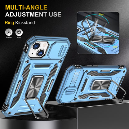 For iPhone 15 Armor PC + TPU Camera Shield Phone Case(Light Blue) - iPhone 15 Cases by buy2fix | Online Shopping UK | buy2fix