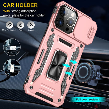 For iPhone 16 Pro Armor PC + TPU Camera Shield Phone Case(Rose Gold) - iPhone 16 Pro Cases by buy2fix | Online Shopping UK | buy2fix