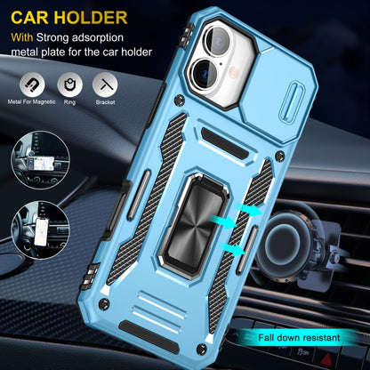 For iPhone 16 Plus Armor PC + TPU Camera Shield Phone Case(Light Blue) - iPhone 16 Plus Cases by buy2fix | Online Shopping UK | buy2fix
