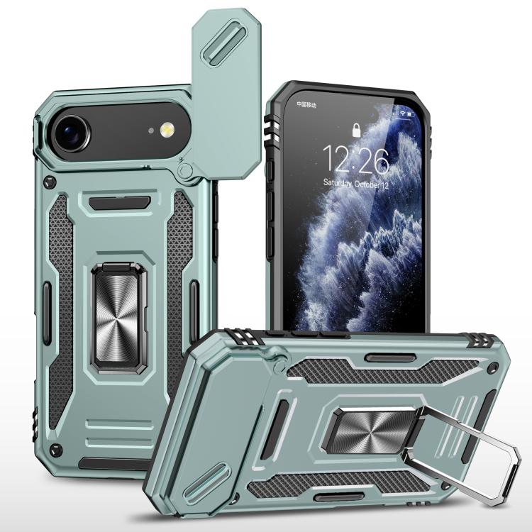 For iPhone Air Armor PC + TPU Camera Shield Phone Case(Alpine Green) - iPhone Air Cases by buy2fix | Online Shopping UK | buy2fix