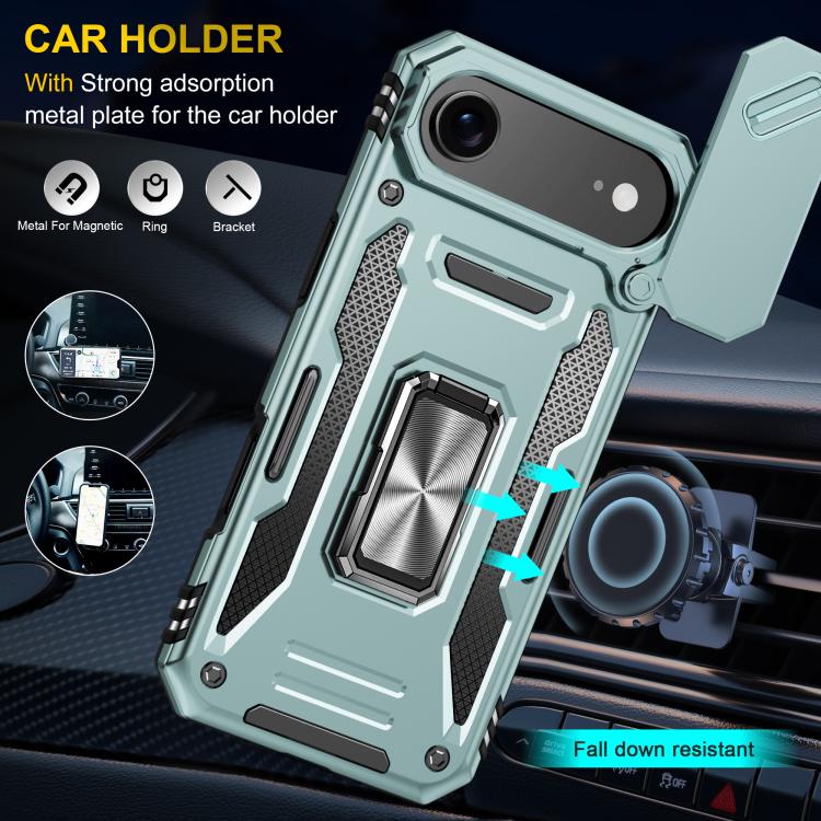 For iPhone Air Armor PC + TPU Camera Shield Phone Case(Alpine Green) - iPhone Air Cases by buy2fix | Online Shopping UK | buy2fix