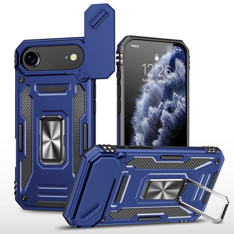 For iPhone Air Armor PC + TPU Camera Shield Phone Case(Navy Blue) - iPhone Air Cases by buy2fix | Online Shopping UK | buy2fix