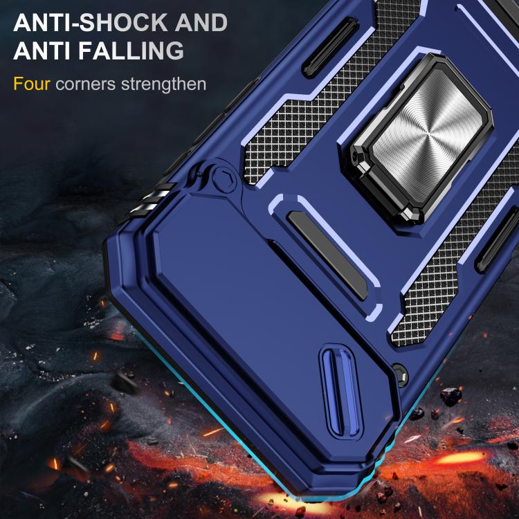 For iPhone Air Armor PC + TPU Camera Shield Phone Case(Navy Blue) - iPhone Air Cases by buy2fix | Online Shopping UK | buy2fix