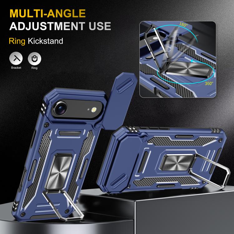 For iPhone Air Armor PC + TPU Camera Shield Phone Case(Navy Blue) - iPhone Air Cases by buy2fix | Online Shopping UK | buy2fix