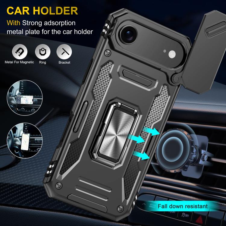 For iPhone Air Armor PC + TPU Camera Shield Phone Case(Black) - iPhone Air Cases by buy2fix | Online Shopping UK | buy2fix