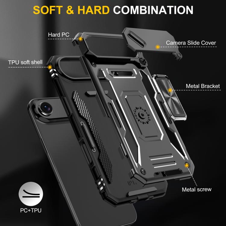 For iPhone Air Armor PC + TPU Camera Shield Phone Case(Black) - iPhone Air Cases by buy2fix | Online Shopping UK | buy2fix
