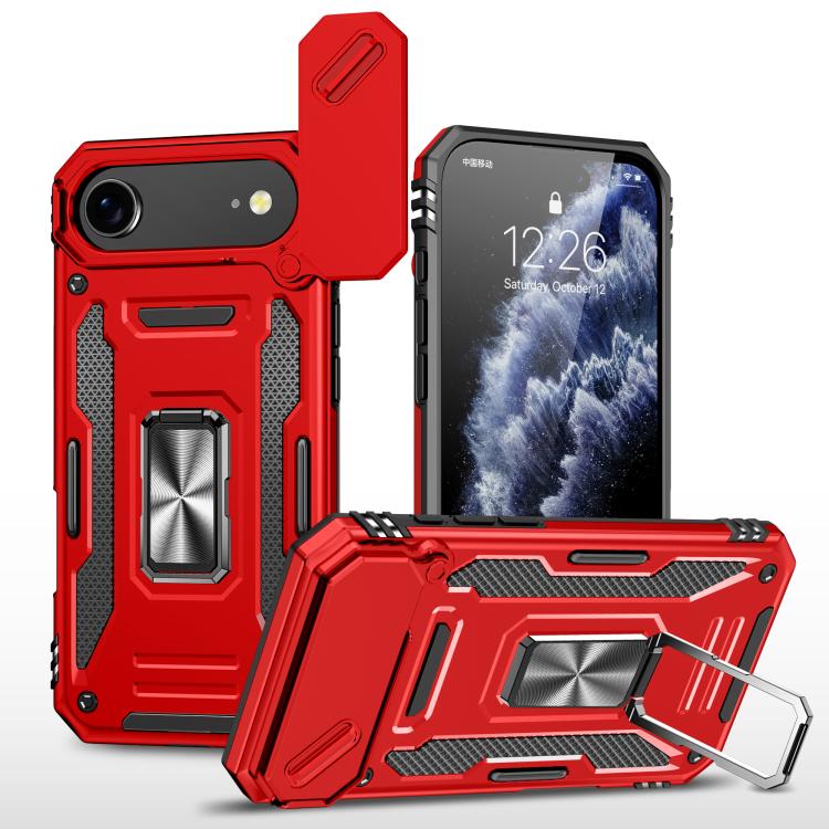 For iPhone Air Armor PC + TPU Camera Shield Phone Case(Red) - iPhone Air Cases by buy2fix | Online Shopping UK | buy2fix