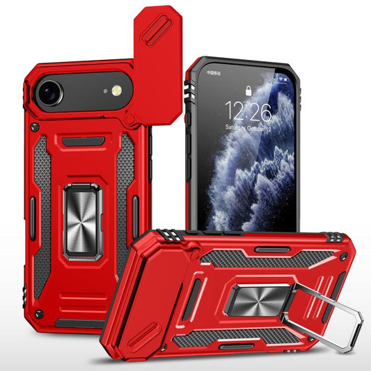For iPhone Air Armor PC + TPU Camera Shield Phone Case(Red) - iPhone Air Cases by buy2fix | Online Shopping UK | buy2fix