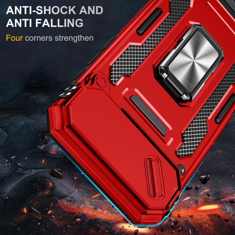 For iPhone Air Armor PC + TPU Camera Shield Phone Case(Red) - iPhone Air Cases by buy2fix | Online Shopping UK | buy2fix