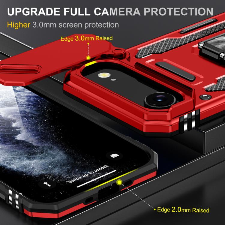 For iPhone Air Armor PC + TPU Camera Shield Phone Case(Red) - iPhone Air Cases by buy2fix | Online Shopping UK | buy2fix