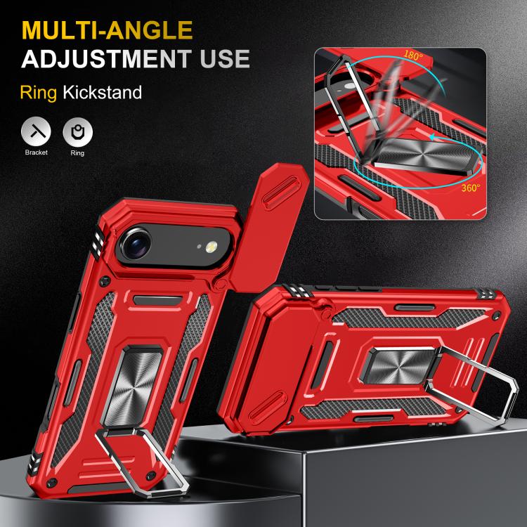 For iPhone Air Armor PC + TPU Camera Shield Phone Case(Red) - iPhone Air Cases by buy2fix | Online Shopping UK | buy2fix