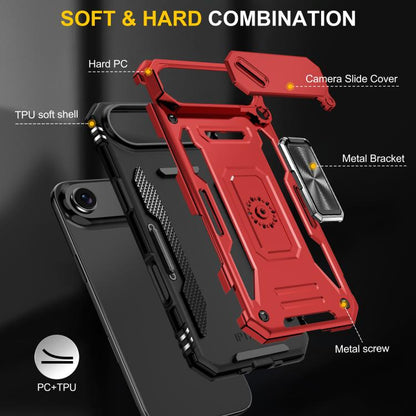 For iPhone Air Armor PC + TPU Camera Shield Phone Case(Red) - iPhone Air Cases by buy2fix | Online Shopping UK | buy2fix