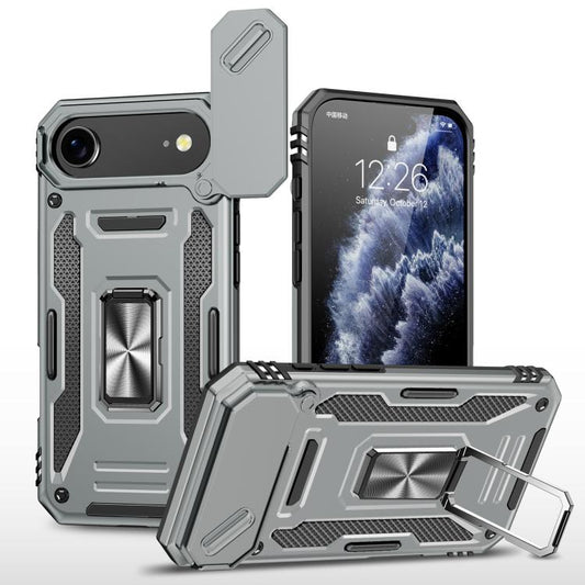 For iPhone Air Armor PC + TPU Camera Shield Phone Case(Grey) - iPhone Air Cases by buy2fix | Online Shopping UK | buy2fix