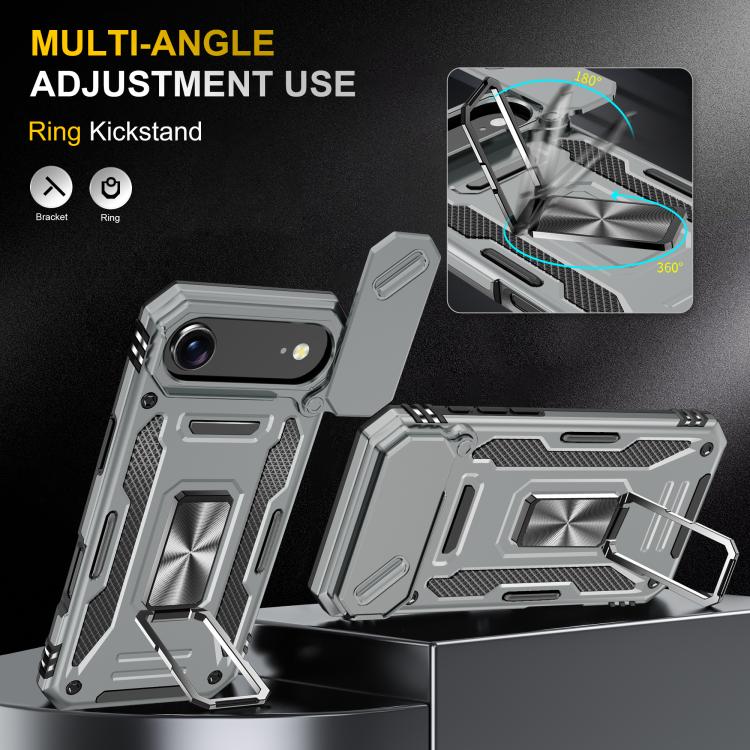 For iPhone Air Armor PC + TPU Camera Shield Phone Case(Grey) - iPhone Air Cases by buy2fix | Online Shopping UK | buy2fix