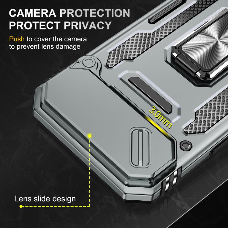 For iPhone Air Armor PC + TPU Camera Shield Phone Case(Grey) - iPhone Air Cases by buy2fix | Online Shopping UK | buy2fix