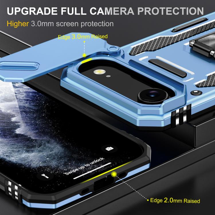 For iPhone Air Armor PC + TPU Camera Shield Phone Case(Light Blue) - iPhone Air Cases by buy2fix | Online Shopping UK | buy2fix