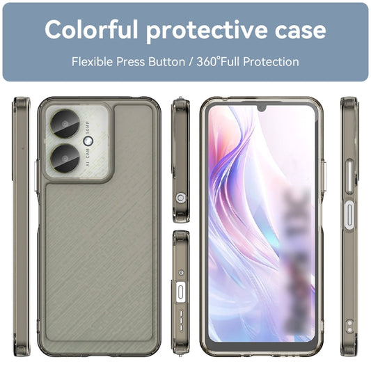 For Xiaomi Redmi 13R Candy Series TPU Phone Case(Transparent Grey) - Xiaomi Cases by buy2fix | Online Shopping UK | buy2fix