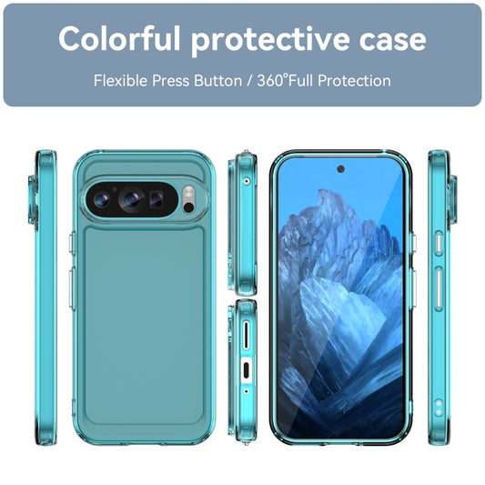 For Google Pixel 9 Candy Series TPU Phone Case(Transparent Blue) - Google Cases by buy2fix | Online Shopping UK | buy2fix