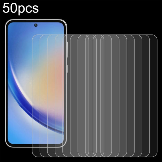 For Samsung Galaxy A35 / M35 / A36 50pcs 0.26mm 9H 2.5D Tempered Glass Film