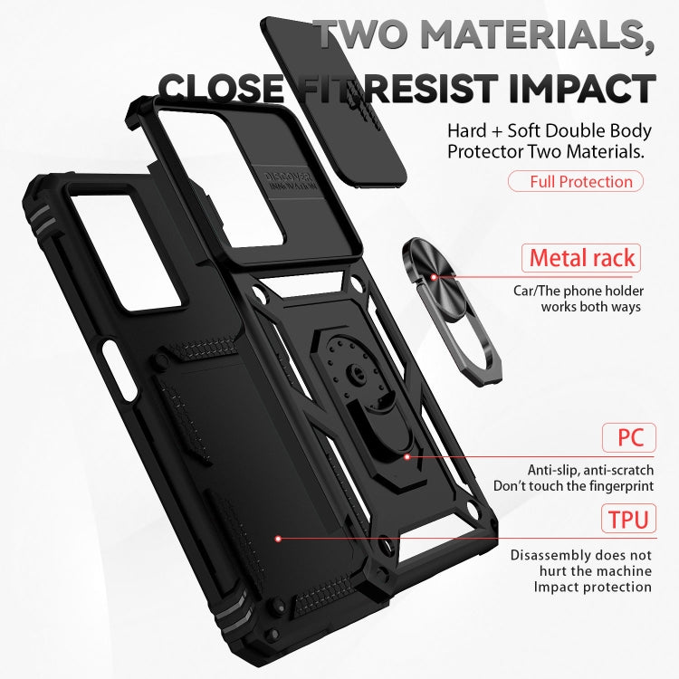 For OPPO A57 Sliding Camshield Holder Phone Case(Black) by buy2fix