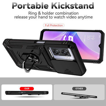 For OPPO A57 Sliding Camshield Holder Phone Case(Black) by buy2fix