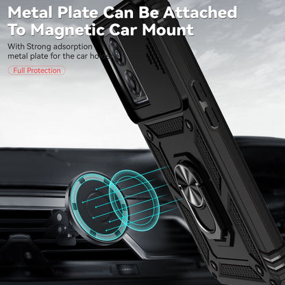 For OPPO A57 Sliding Camshield Holder Phone Case(Black) by buy2fix