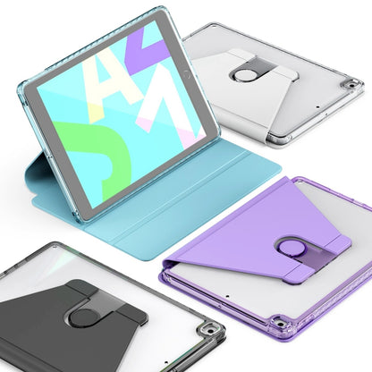 For iPad 10.2 2021 / 2020 / 2019 Clear 360 Rotation Stand Smart Leather Tablet Case(Purple) - iPad 10.2 Cases by buy2fix | Online Shopping UK | buy2fix