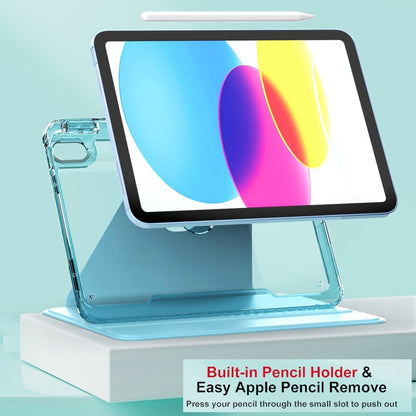 For iPad 2025 / 2022 Clear 360 Rotation Stand Smart Leather Tablet Case(Purple) - iPad 2025 / 2022 Cases by buy2fix | Online Shopping UK | buy2fix