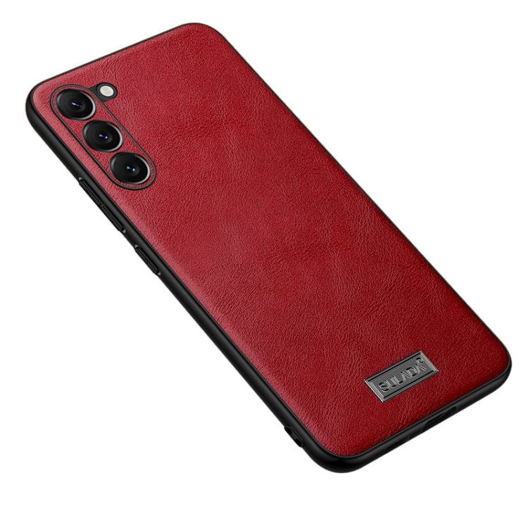 For Samsung Galaxy S23+ 5G SULADA Shockproof TPU Hybrid Handmade Leather Phone Case(Red) - Galaxy S23+ 5G Cases by SULADA | Online Shopping UK | buy2fix